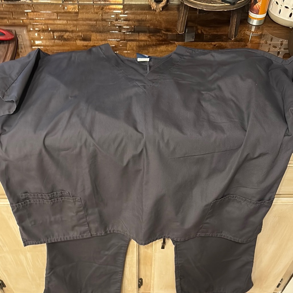 Black Scrub Top and Pants Set